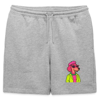 Dame teckel néon - Short de survêtement homme premium - gris chiné - Devant - AI Model Male 178 light (178cm)