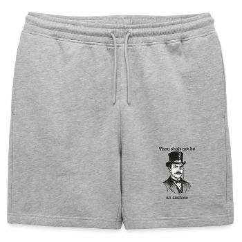 Le dicton du gentleman : Tu ne seras pas un trou du cul - Short de survêtement homme premium - gris chiné - Devant - AI Model Male 178 light (178cm)