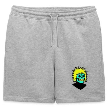 Skullman avec une coiffure cool - Short de survêtement homme premium - gris chiné - Devant - AI Model Male 178 light (178cm)