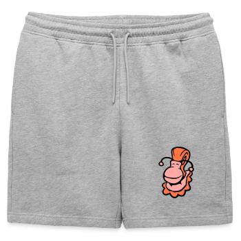 snail shell snail slug smiles sweetly - Mens' Premium Organic Sweatshorts - heather grey - Front - AI Model Male 178 light (178cm)
