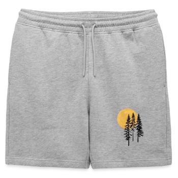 Silhouette de pin coucher de soleil - Short de survêtement homme premium - gris chiné - Devant - AI Model Male 178 light (178cm)