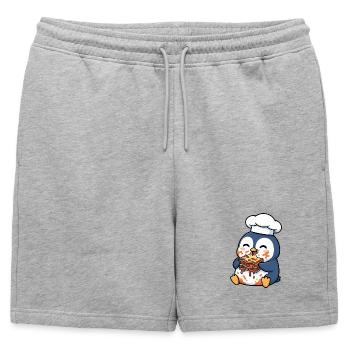 Penguin Chef Chef Lasagna Italy Food Meal - Mens' Premium Organic Sweatshorts - heather grey - Front - AI Model Male 178 light (178cm)