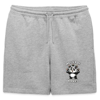 Maître des Rôles Panda - Short de survêtement homme premium - gris chiné - Devant - AI Model Male 178 light (178cm)