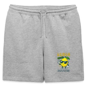 Lemon Squad Sour On The Inside Lemon Fruit - Mens' Premium Organic Sweatshorts - heather grey - Front - AI Model Male 178 light (178cm)