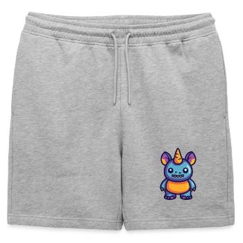 Rhinocéros Halloween Zombie - Short de survêtement homme premium - gris chiné - Devant - AI Model Male 178 light (178cm)