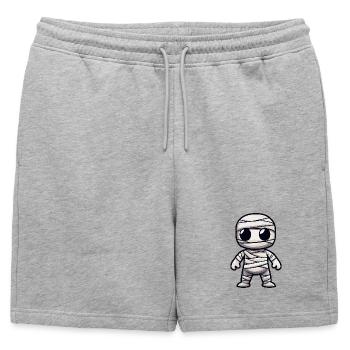 Mummy Halloween Cute Comic - Mens' Premium Organic Sweatshorts - heather grey - Front - AI Model Male 178 light (178cm)