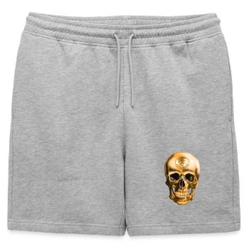 Crâne avec emblème d’adrénaline - Short de survêtement homme premium - gris chiné - Devant - AI Model Male 178 light (178cm)