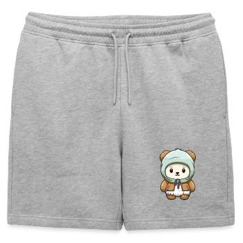 ours polaire hiver ours polaire bébé bande dessinée - Short de survêtement homme premium - gris chiné - Devant - AI Model Male 178 light (178cm)
