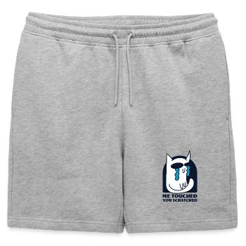Moi Touché Chat Égratigné Insolent Pleurer - Short de survêtement homme premium - gris chiné - Devant - AI Model Male 178 light (178cm)