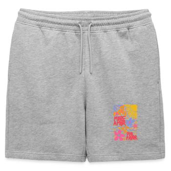 Mehr Liebe - Männer Premium Organic Sweatshorts - Grau meliert - Vorne - AI Model Male 178 light (178cm)