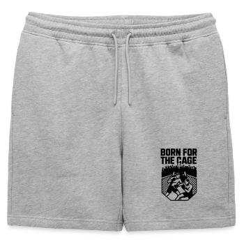 MMA Né pour la cage - Short de survêtement homme premium - gris chiné - Devant - AI Model Male 178 light (178cm)