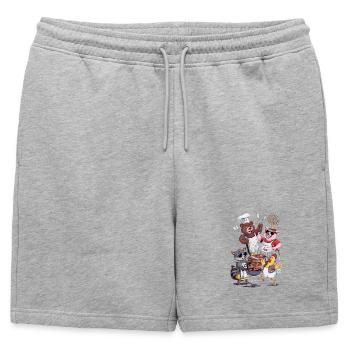 Papa Barbecue Grillades Roi du BBQ Humour - Short de survêtement homme premium - gris chiné - Devant - AI Model Male 178 light (178cm)
