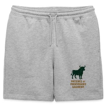 Signe astrologique du Taureau  - Astrologie - Short de survêtement homme premium - gris chiné - Devant - AI Model Male 178 light (178cm)