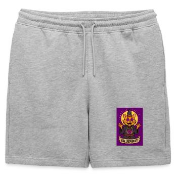 Chat culte magique des Valueminati - Short de survêtement homme premium - gris chiné - Devant - AI Model Male 178 light (178cm)