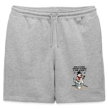 bonhomme de neige sur les toilettes dessin animé drôle - Short de survêtement homme premium - gris chiné - Devant - AI Model Male 178 light (178cm)