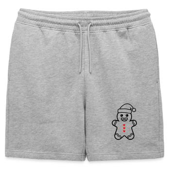 Bonhomme en pain d’épices sucré | Noël avec le cœur - Short de survêtement homme premium - gris chiné - Devant - AI Model Male 178 light (178cm)
