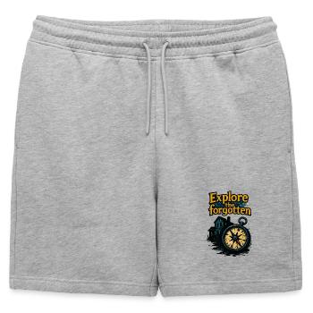 Urbex - Urban Exploration - Mens' Premium Organic Sweatshorts - heather grey - Front - AI Model Male 178 light (178cm)
