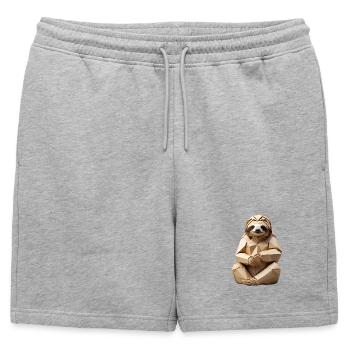 Polygon Sloth Snuggle Design - Mens' Premium Organic Sweatshorts - heather grey - Front - AI Model Male 178 light (178cm)