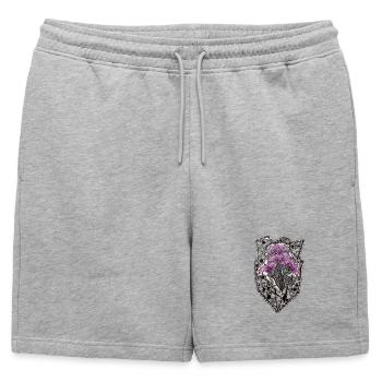 Cadre en dentelle Mandala Purple Blossoms - Short de survêtement homme premium - gris chiné - Devant - AI Model Male 178 light (178cm)