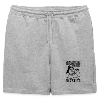 Ta blague de mère, maquillage stylo à pointe de feutre - Short de survêtement homme premium - gris chiné - Devant - AI Model Male 178 light (178cm)