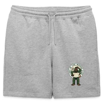 Club Bigfoot perdu dans les bois - Short de survêtement homme premium - gris chiné - Devant - AI Model Male 178 light (178cm)