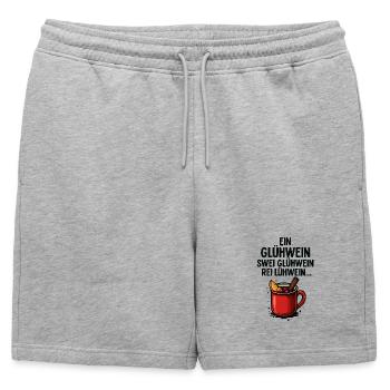 Un vin chaud, deux vins chauds – Noël drôle - Short de survêtement homme premium - gris chiné - Devant - AI Model Male 178 light (178cm)