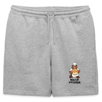 Meilleur chef pâtissier  - Short de survêtement homme premium - gris chiné - Devant - AI Model Male 178 light (178cm)