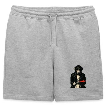Tambourleur Chimpanzé Rebel - Short de survêtement homme premium - gris chiné - Devant - AI Model Male 178 light (178cm)
