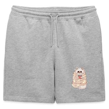 Un design chaleureux de chat pour les amateurs de chats - Short de survêtement homme premium - gris chiné - Devant - AI Model Male 178 light (178cm)