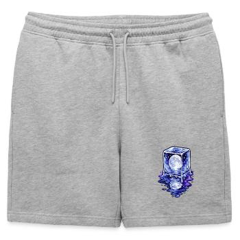 Fusion du cube au clair de lune - Short de survêtement homme premium - gris chiné - Devant - AI Model Male 178 light (178cm)