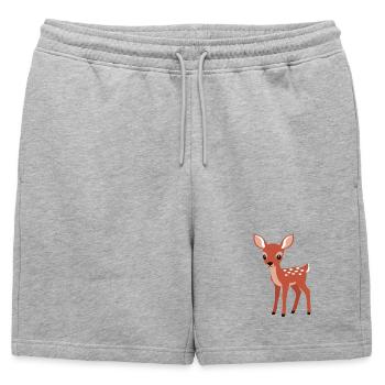 Style minimaliste curieux et curieux - Short de survêtement homme premium - gris chiné - Devant - AI Model Male 178 light (178cm)