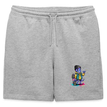 Dessin animé Tentacule Skate Crew - Short de survêtement homme premium - gris chiné - Devant - AI Model Male 178 light (178cm)