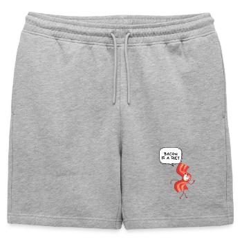 Bacon Diet Cartoon - Short de survêtement homme premium - gris chiné - Devant - AI Model Male 178 light (178cm)