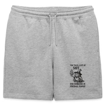 Fireball Range – RPG Magicien Grenouille Drôle - Short de survêtement homme premium - gris chiné - Devant - AI Model Male 178 light (178cm)
