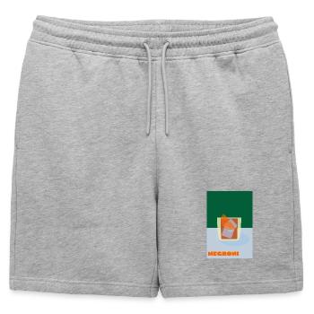 Negroni – Imprimé audacieux de cocktail - Short de survêtement homme premium - gris chiné - Devant - AI Model Male 178 light (178cm)