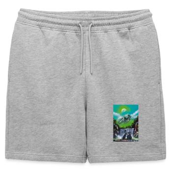 Amour en cascade lunaire - Short de survêtement homme premium - gris chiné - Devant - AI Model Male 178 light (178cm)