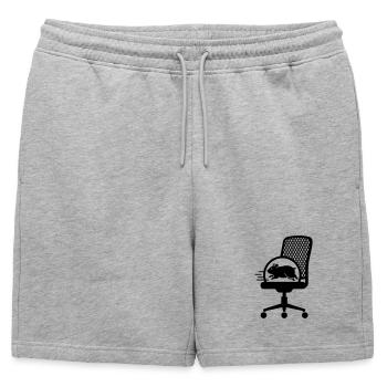 Stress du fauteuil de bureau de la roue de hamster - Short de survêtement homme premium - gris chiné - Devant - AI Model Male 178 light (178cm)