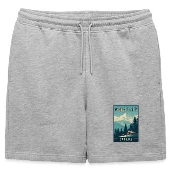 Explore Winter Wonderland Whistler in Canada - Mens' Premium Organic Sweatshorts - heather grey - Front - AI Model Male 178 light (178cm)