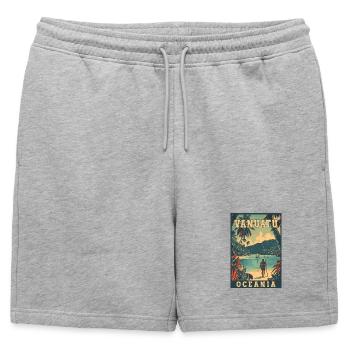 Explorez le Vanuatu en Océanie : Paradis tropical - Short de survêtement homme premium - gris chiné - Devant - AI Model Male 178 light (178cm)