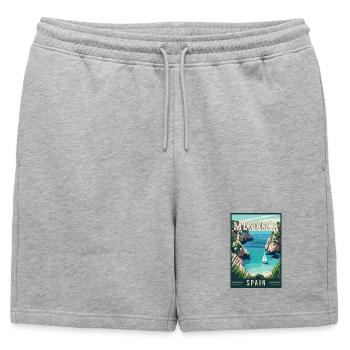 Découvrez la Sérénité à Minorque - Espagne - Short de survêtement homme premium - gris chiné - Devant - AI Model Male 178 light (178cm)