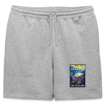Découvrez la tranquillité à Locarno - Suisse - Short de survêtement homme premium - gris chiné - Devant - AI Model Male 178 light (178cm)