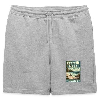 Découvrez le Paradis en Riviera Maya - Mexique - Short de survêtement homme premium - gris chiné - Devant - AI Model Male 178 light (178cm)