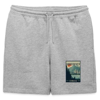 Découvrez la ville du Nord-Ouest Pacifique à Vancouver, Canada - Short de survêtement homme premium - gris chiné - Devant - AI Model Male 178 light (178cm)