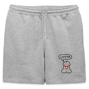Émoticon drôle Junior luvya - Short de survêtement homme premium - gris chiné - Devant - AI Model Male 178 light (178cm)