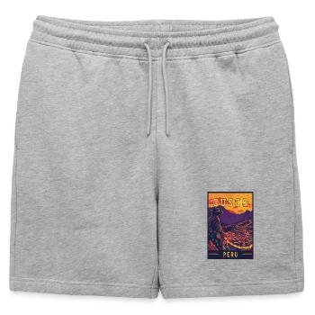 Découvrez la vibrante Cusco au Pérou - Art du voyage - Short de survêtement homme premium - gris chiné - Devant - AI Model Male 178 light (178cm)