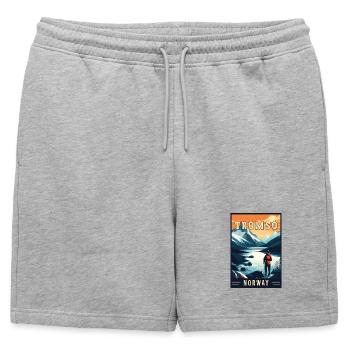 Découvrez l’aventure arctique de Tromsø en Norvège - Short de survêtement homme premium - gris chiné - Devant - AI Model Male 178 light (178cm)