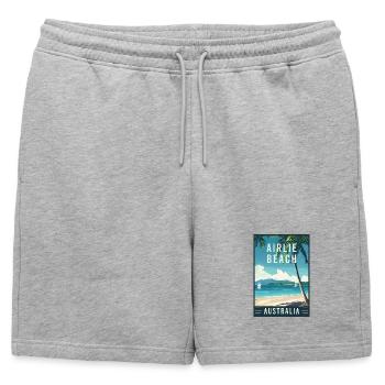 Découvrez la plage tropicale Airlie en Australie - Short de survêtement homme premium - gris chiné - Devant - AI Model Male 178 light (178cm)