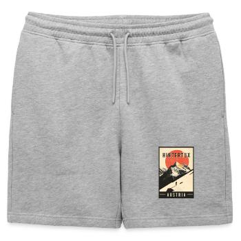 Découvrez le village alpin de Hintertux en Autriche - Short de survêtement homme premium - gris chiné - Devant - AI Model Male 178 light (178cm)