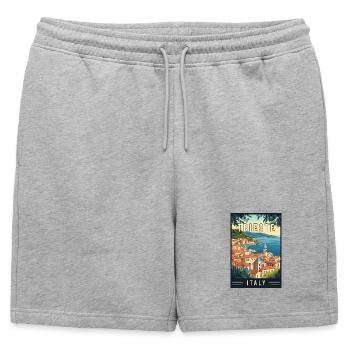 Découvrez la gemme adriatique de Trieste en Italie - Short de survêtement homme premium - gris chiné - Devant - AI Model Male 178 light (178cm)