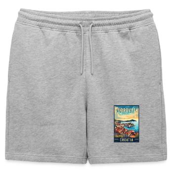Découvrez Dubrovnik méditerranéen en Croatie - Short de survêtement homme premium - gris chiné - Devant - AI Model Male 178 light (178cm)